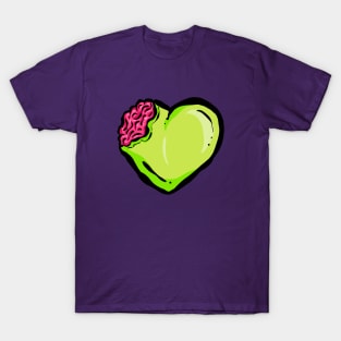 My Green Voodoo Dead Zombie Heart and Brains T-Shirt